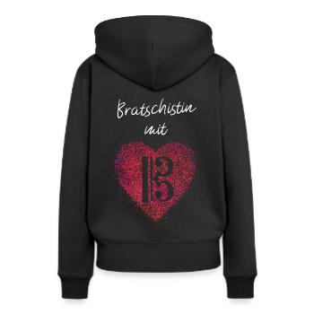 Bratschistin mit Herz Bratsche Orchester Musikerin - Frauen Premium Bio Hoodie - Schwarz - Hinten - Julia (174cm)