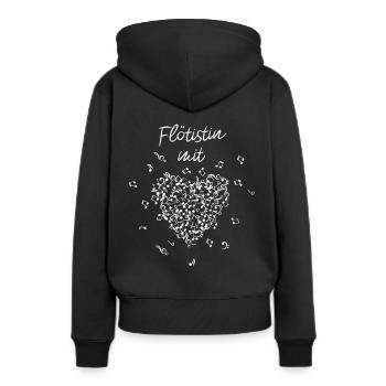 Flötistin mit Herz Flöte Orchester Musiklehrerin - Frauen Premium Bio Hoodie - Schwarz - Hinten - Julia (174cm)