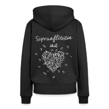 Sopranflötistin mit Herz Sopranflöte Musiklehrerin - Frauen Premium Bio Hoodie - Schwarz - Hinten - Julia (174cm)
