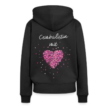 Cembalistin mit Herz Cembalo Musiklehrerin Musik - Frauen Premium Bio Hoodie - Schwarz - Hinten - Julia (174cm)