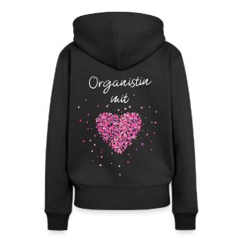 Organistin mit Herz Orgel Musiklehrerin Musikerin - Frauen Premium Bio Hoodie - Schwarz - Hinten - Julia (174cm)