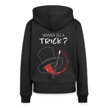Bühnenmagier Zaubershow Hobbyzauberer Zauberei - Frauen Premium Bio Hoodie - Schwarz - Hinten - Julia (174cm)