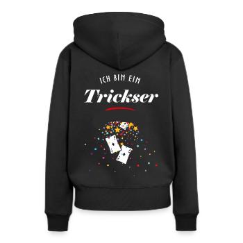 Zauberkünstler Kartenspiel Kartenzauber Magie - Frauen Premium Bio Hoodie - Schwarz - Hinten - Julia (174cm)