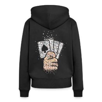 Tours de cartes Illusionniste Carte Magique Jeu de cartes - Sweat à capuche Premium bio Femme - noir - Dos - Julia (174cm)