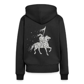 Ritter Pferde Kreuzritter Lanze Ritterrüstung - Frauen Premium Bio Hoodie - Schwarz - Hinten - Julia (174cm)