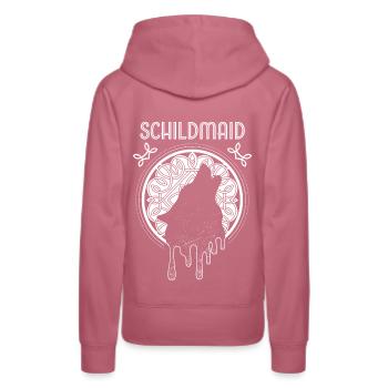 Schildmaid Wikinger Odins Wolf Wölfe Winkingerin - Frauen Premium Bio Hoodie - Malve - Hinten - Isabella (175cm)