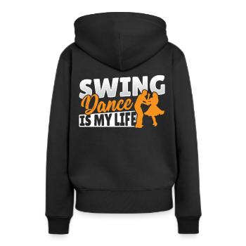 Swing Dance ist mein Leben Swing Dancing - Frauen Premium Bio Hoodie - Schwarz - Hinten - Julia (174cm)