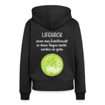 Limette Limetten tropische Früchte Sommerfrucht - Frauen Premium Bio Hoodie - Schwarz - Hinten - Julia (174cm)
