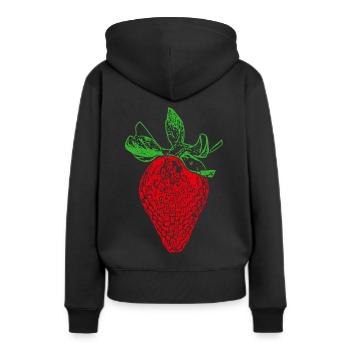 Fraises Fruits Fruits Salade de fruits Fruits Vitamines aux fruits - Sweat à capuche Premium bio Femme - noir - Dos - Julia (174cm)