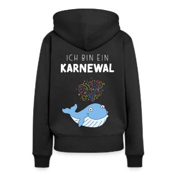 Ich bin ein Karnewal Karneval Konfetti Walkostüm - Frauen Premium Bio Hoodie - Schwarz - Hinten - Julia (174cm)