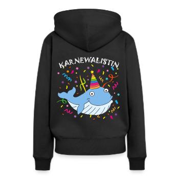 Karnevalist Kölner Karneval Fasching Konfetti - Frauen Premium Bio Hoodie - Schwarz - Hinten - Julia (174cm)
