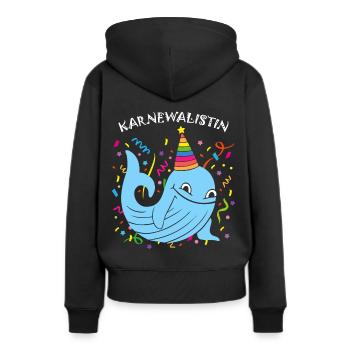 Karnevalist Kölner Karneval Konfetti Närrin Jeckin - Frauen Premium Bio Hoodie - Schwarz - Hinten - Julia (174cm)