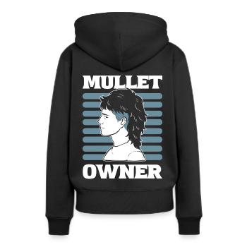 Mullet Propriétaire Coiffure Mullet Pride - Sweat à capuche Premium bio Femme - noir - Dos - Julia (174cm)