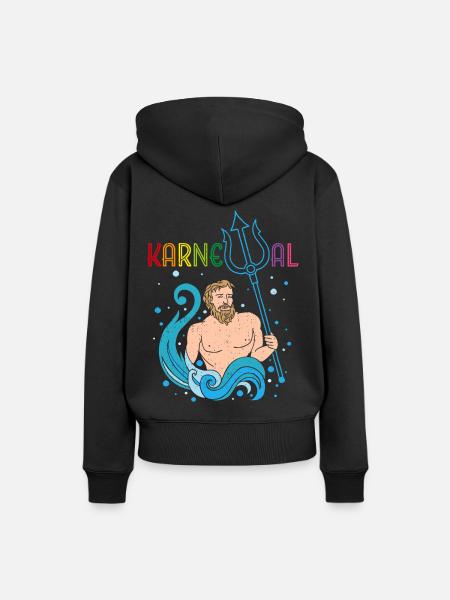 Karneval Fasching Konfetti Poseidon Fastelovend - Frauen Premium Bio Hoodie - Schwarz