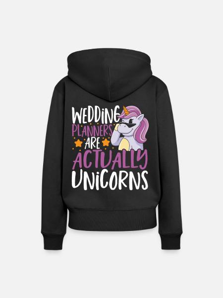 Hochzeitsplaner sind eigentlich Einhörner - Frauen Premium Bio Hoodie - Schwarz