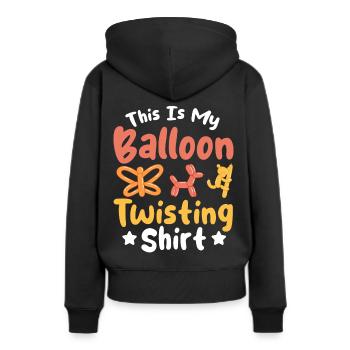 Ballon-Twister Ballontier-Macher - Frauen Premium Bio Hoodie - Schwarz - Hinten - Julia (174cm)