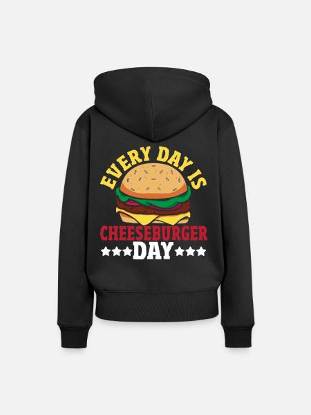 Hamburger Käse Cheeseburger Snacks Cheeseburger - Frauen Premium Bio Hoodie - Schwarz