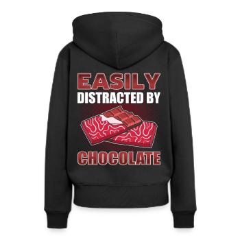 Süßigkeiten Liebhaber Junk Food Schokoladenriegel - Frauen Premium Bio Hoodie - Schwarz - Hinten - Julia (174cm)