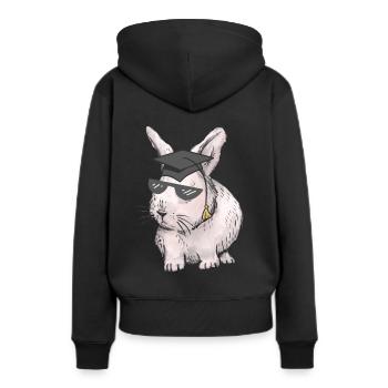 Érudit Lapin Enseignant Professions Études Abi Graduation - Sweat à capuche Premium bio Femme - noir - Dos - Julia (174cm)