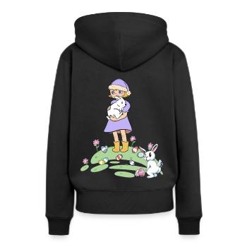 Pâques lapin enfants lapin oeufs de Pâques oeufs - Sweat à capuche Premium bio Femme - noir - Dos - Julia (174cm)