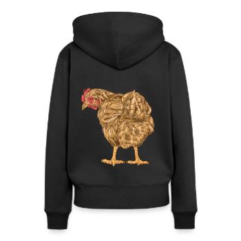Poulet Volaille Volaille Ferme Oeufs d’oiseaux Bio - Sweat à capuche Premium bio Femme - noir - Dos - Julia (174cm)