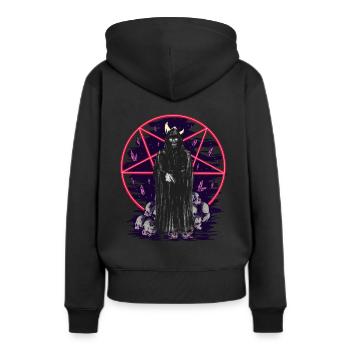 Mort, Monstre, Horreur, Fantaisie, Démon, Mort, Halloween - Sweat à capuche Premium bio Femme - noir - Dos - Julia (174cm)