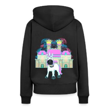 Château Roi Fable Licorne Conte De Fées Personnage Enfant Château - Sweat à capuche Premium bio Femme - noir - Dos - Julia (174cm)