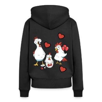 Grossesse, Naissance, Famille, Poulet, Coquille D’oeuf, Oeuf - Sweat à capuche Premium bio Femme - noir - Dos - Julia (174cm)