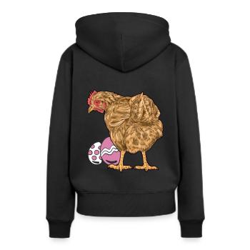 Huhn Federvieh Geflügel Eier Ei Ostern Osterei - Frauen Premium Bio Hoodie - Schwarz - Hinten - Julia (174cm)