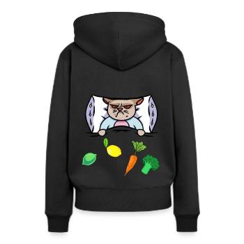 Chat Grippe Lit Vitamines Santé Malade - Sweat à capuche Premium bio Femme - noir - Dos - Julia (174cm)