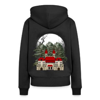 Burg Märchen Schloss Festung Mittelalter König - Frauen Premium Bio Hoodie - Schwarz - Hinten - Julia (174cm)