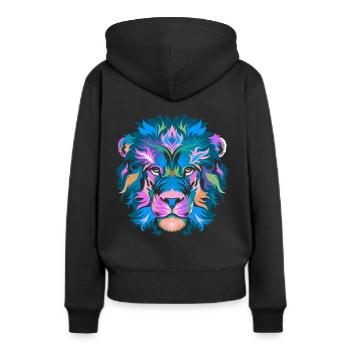 Lion Lion Tête de lion - Sweat à capuche Premium bio Femme - noir - Dos - Julia (174cm)