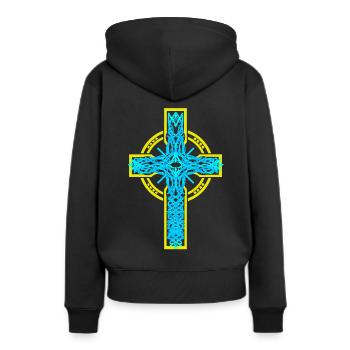 Croix Croix Crucifix Église Jésus Dieu - Sweat à capuche Premium bio Femme - noir - Dos - Julia (174cm)