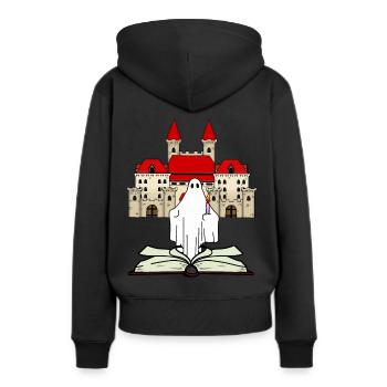 Mitternacht Geisterstunde Märchen Spuk Geschichte - Frauen Premium Bio Hoodie - Schwarz - Hinten - Julia (174cm)