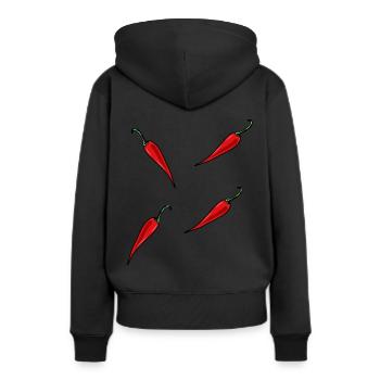 Paprika Piment Pepperoni Épices - Sweat à capuche Premium bio Femme - noir - Dos - Julia (174cm)