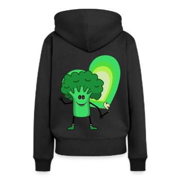Brocoli Drogues Pot Stoner Intoxication Ecstasy - Sweat à capuche Premium bio Femme - noir - Dos - Julia (174cm)