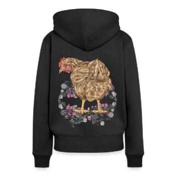 Frühling Ostern Huhn Federvieh Natur Geflügel - Frauen Premium Bio Hoodie - Schwarz - Hinten - Julia (174cm)