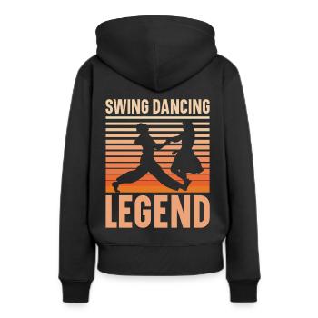 Lindy Hop Tänzer Swing Tanzpaar Swing Dance - Frauen Premium Bio Hoodie - Schwarz - Hinten - Julia (174cm)