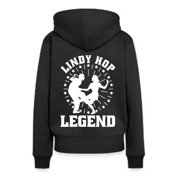 Lindy Hop Tänzer Swing Tanzpaar Swing Dance - Frauen Premium Bio Hoodie - Schwarz - Hinten - Julia (174cm)