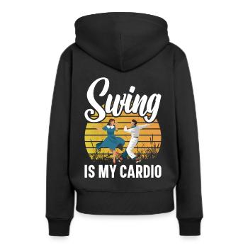 Lindy Hop Tänzer Swing Tanzpaar Swing Dance - Frauen Premium Bio Hoodie - Schwarz - Hinten - Julia (174cm)