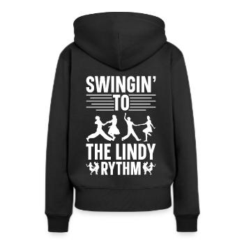 Lindy Hop Tänzer Swing Tanzpaar Swing Dance - Frauen Premium Bio Hoodie - Schwarz - Hinten - Julia (174cm)