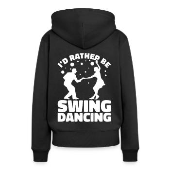 Lindy Hop Tänzer Swing Tanzpaar Swing Dance - Frauen Premium Bio Hoodie - Schwarz - Hinten - Julia (174cm)