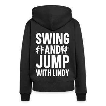 Lindy Hop Tänzer Swing Tanzpaar Swing Dance - Frauen Premium Bio Hoodie - Schwarz - Hinten - Julia (174cm)