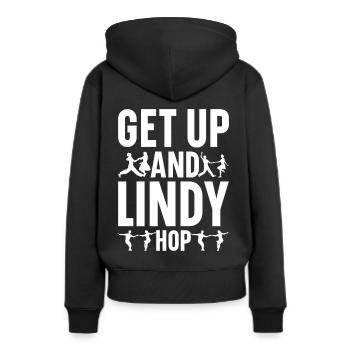 Lindy Hop Tänzer Swing Tanzpaar Swing Dance - Frauen Premium Bio Hoodie - Schwarz - Hinten - Julia (174cm)