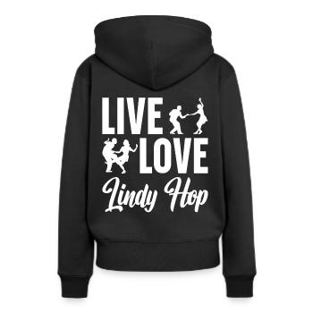 Lindy Hop Tänzer Swing Tanzpaar Swing Dance - Frauen Premium Bio Hoodie - Schwarz - Hinten - Julia (174cm)