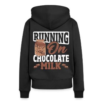 Double Choc Cacao Boisson Lait Chocolat Lait - Sweat à capuche Premium bio Femme - noir - Dos - Julia (174cm)
