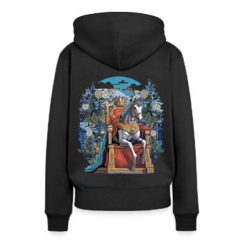 Cheval, Prince Charmant, Conte De Fées, Chevaux, Coursier, Règle - Sweat à capuche Premium bio Femme - noir - Dos - Julia (174cm)