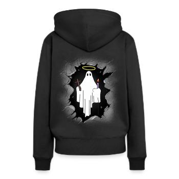 Mitternacht Heiliger Geist Gespenst Halloween Spuk - Frauen Premium Bio Hoodie - Schwarz - Hinten - Julia (174cm)