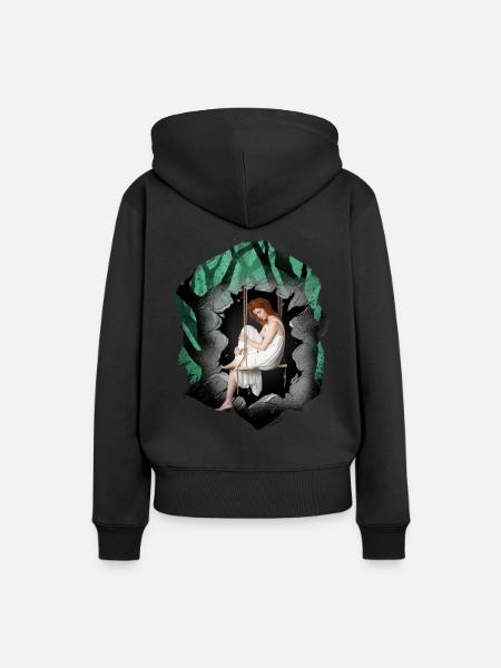 Mädchen Wald Sinnlich Romantisch - Frauen Premium Bio Hoodie - Schwarz