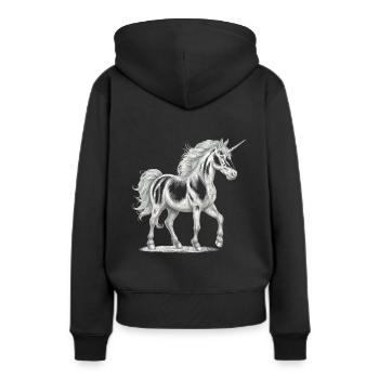 Einhörner Einhorn Fabeltiere Märchenfigur - Frauen Premium Bio Hoodie - Schwarz - Hinten - Julia (174cm)